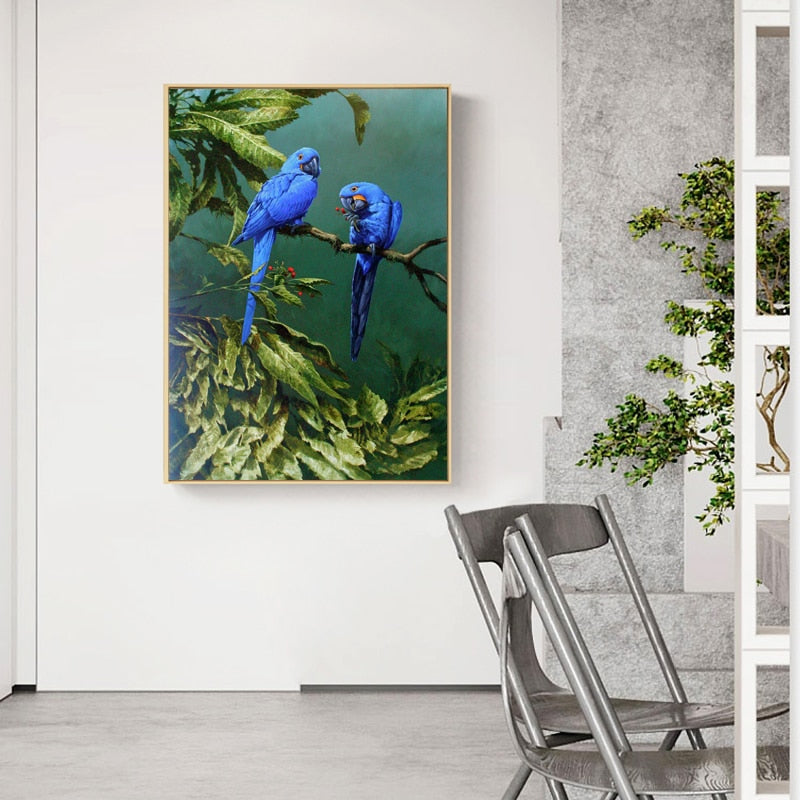 Affiche Jungle Couple Perroquet Déco-exotique.fr