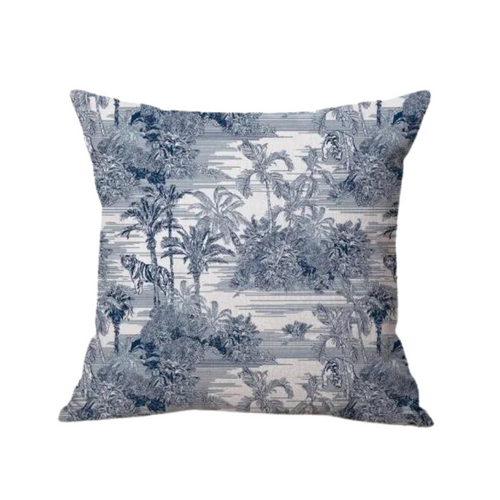 Coussin Paysage Jungle Bleu Déco-exotique.fr