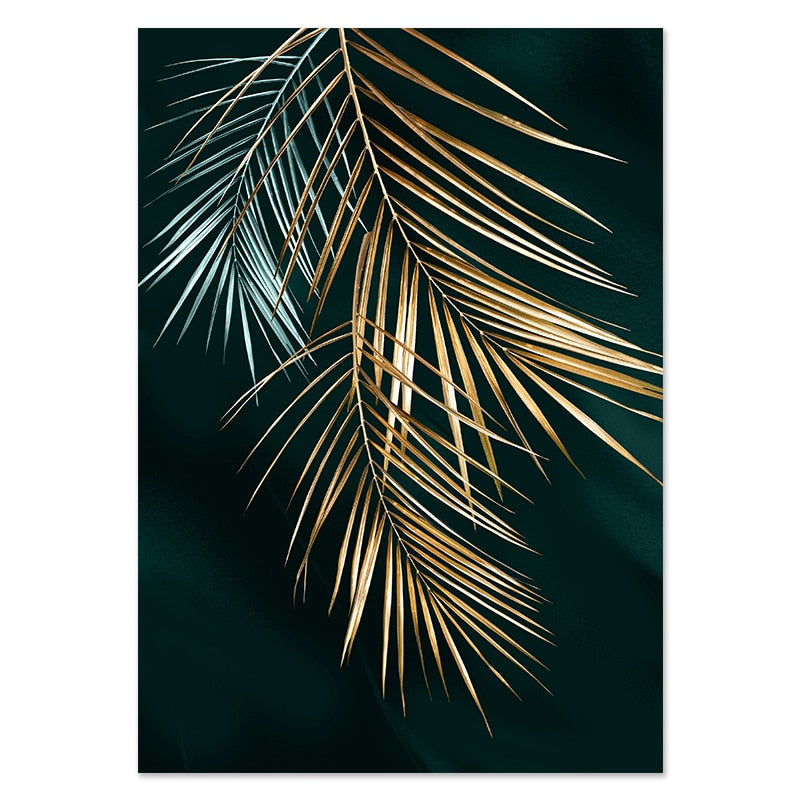 Affiche Feuille Dorée Déco-exotique.fr