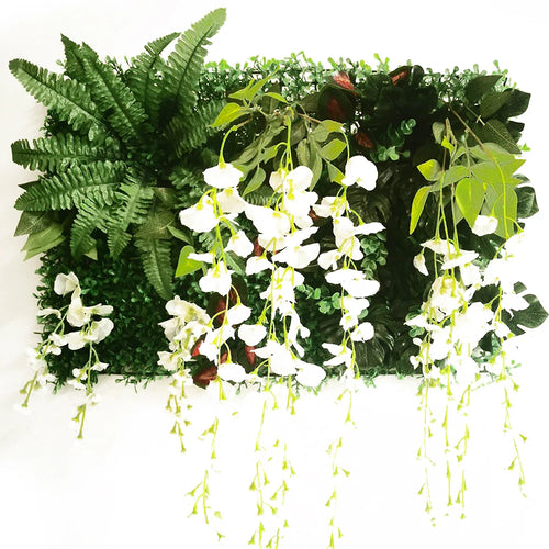 Tableau Végétal Vert et Blanc- Déco Exotique