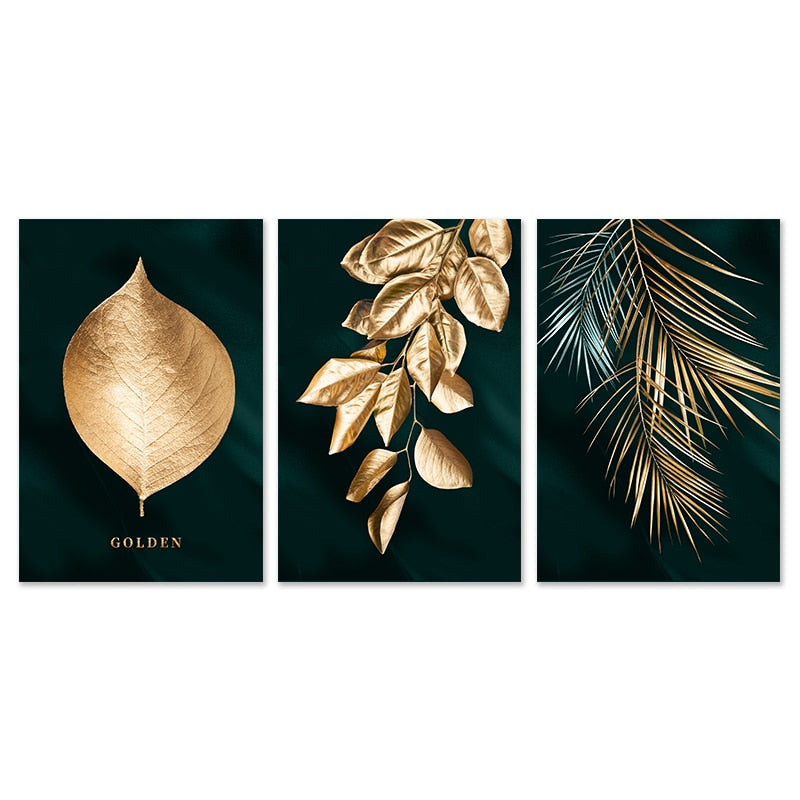 Affiche Feuille Dorée Déco-exotique.fr
