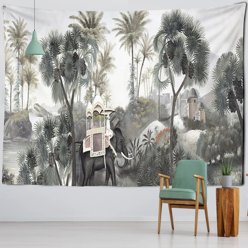 Tenture murale Jungle Éléphant Déco-exotique.fr