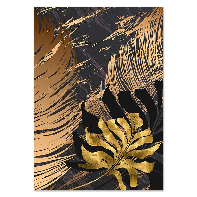 Affiche Plante Tropicale Dorée Déco-exotique.fr