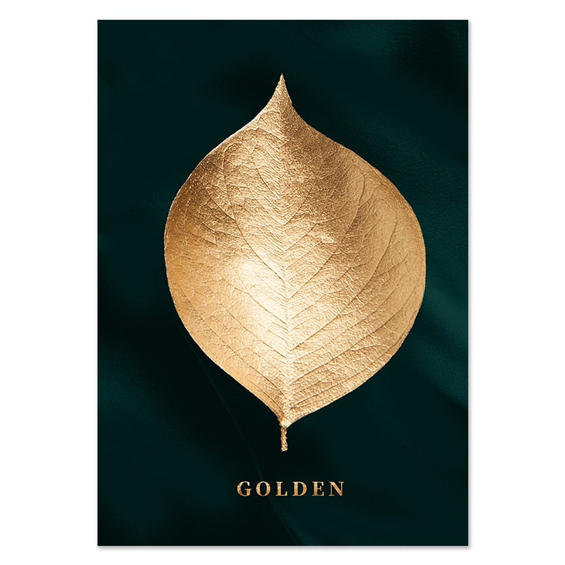Affiche Feuille Dorée Déco-exotique.fr