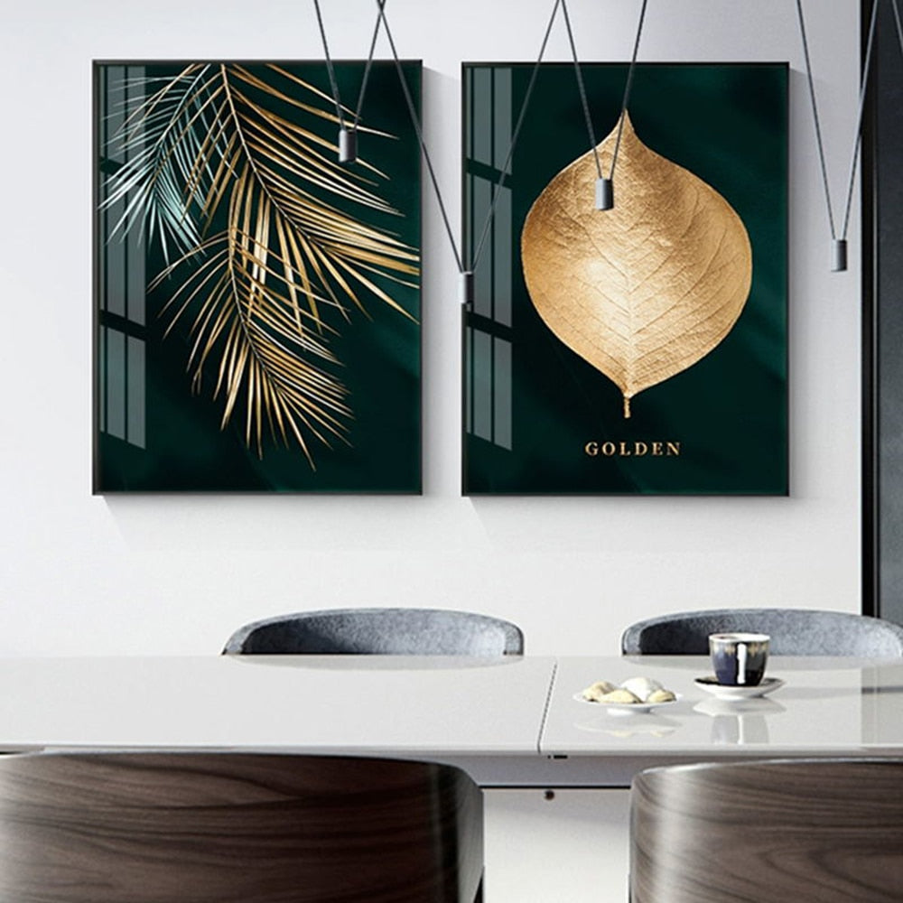 Affiche Feuille Dorée Déco-exotique.fr
