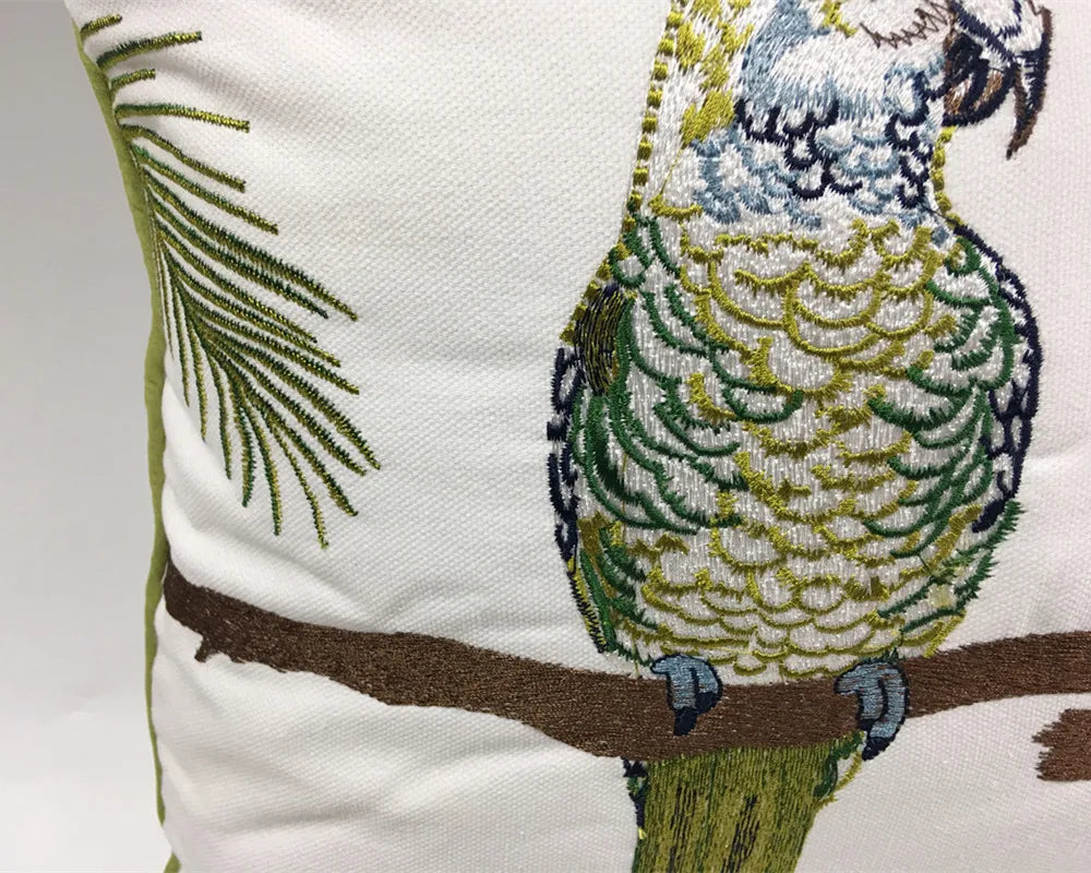 Coussin Jungle Couple Perroquet Déco-exotique.fr