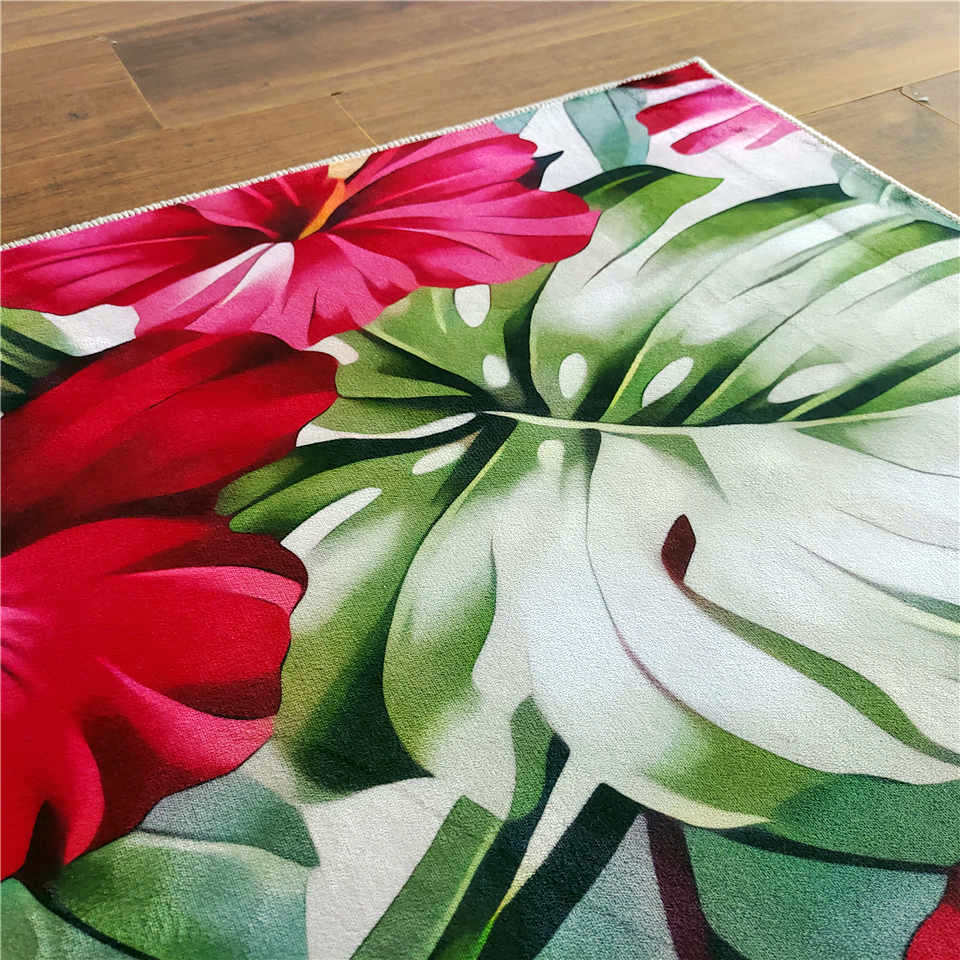Tapis Jungle Hibiscus Déco-exotique.fr