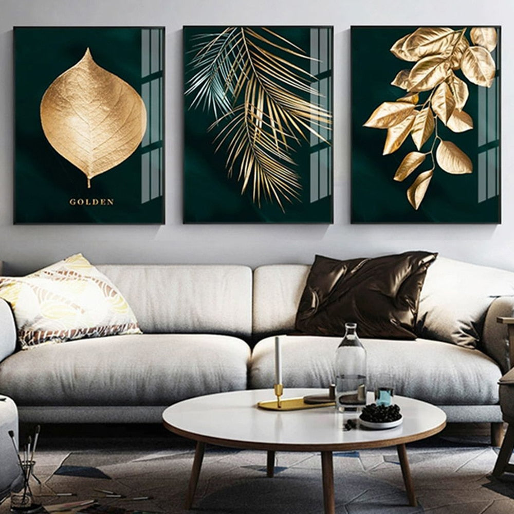 Affiche Feuille Dorée Déco-exotique.fr