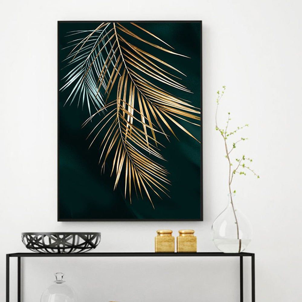 Affiche Feuille Dorée Déco-exotique.fr