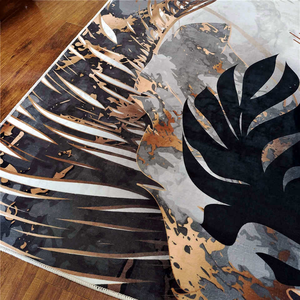 Tapis Jungle Gris et Or Déco-exotique.fr