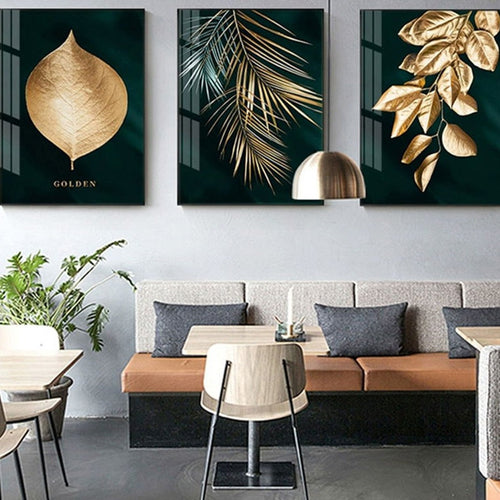 Affiche Feuille Dorée Déco-exotique.fr