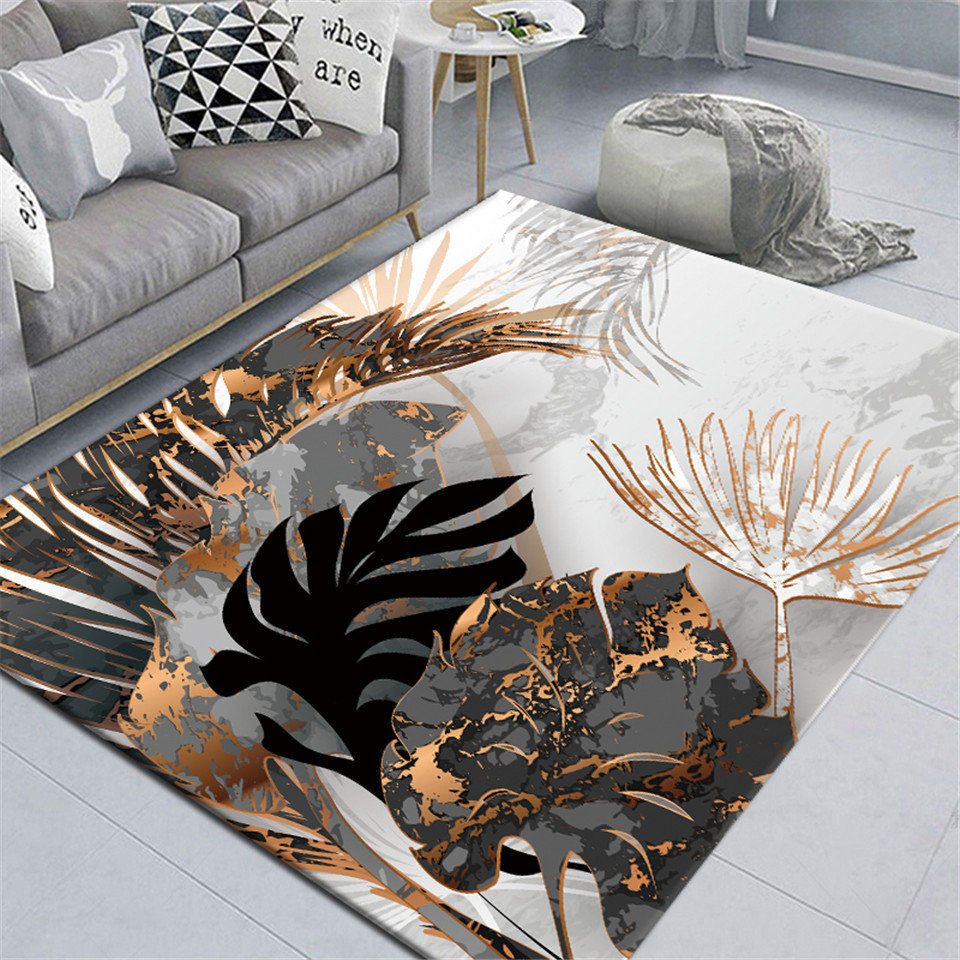 Tapis Jungle Gris et Or Déco-exotique.fr