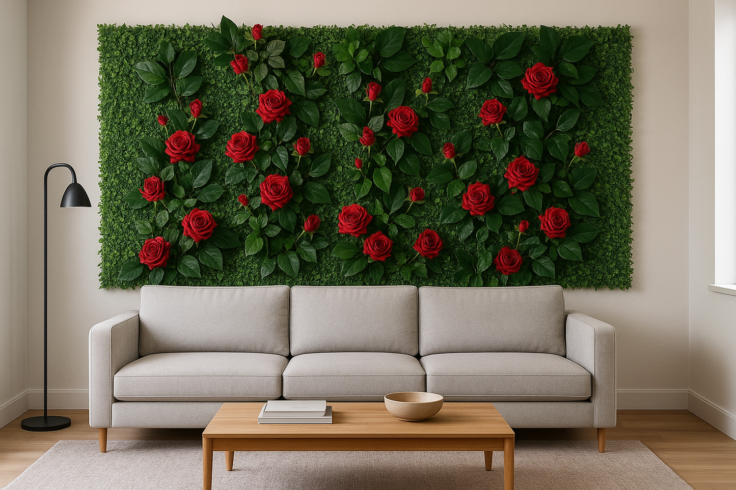 Mur Végétal Artificiel Rose Rouge- Déco Exotique