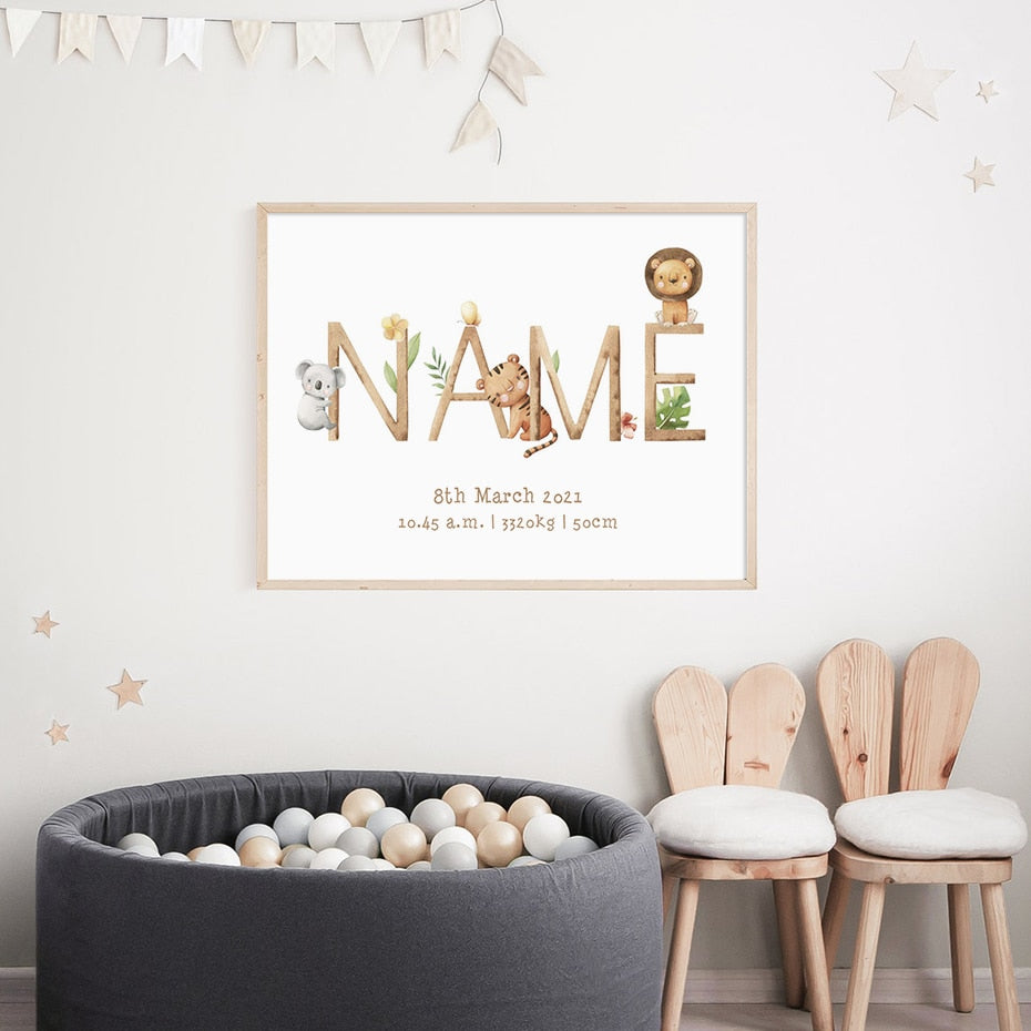 Affiche Naissance Jungle Déco-exotique.fr