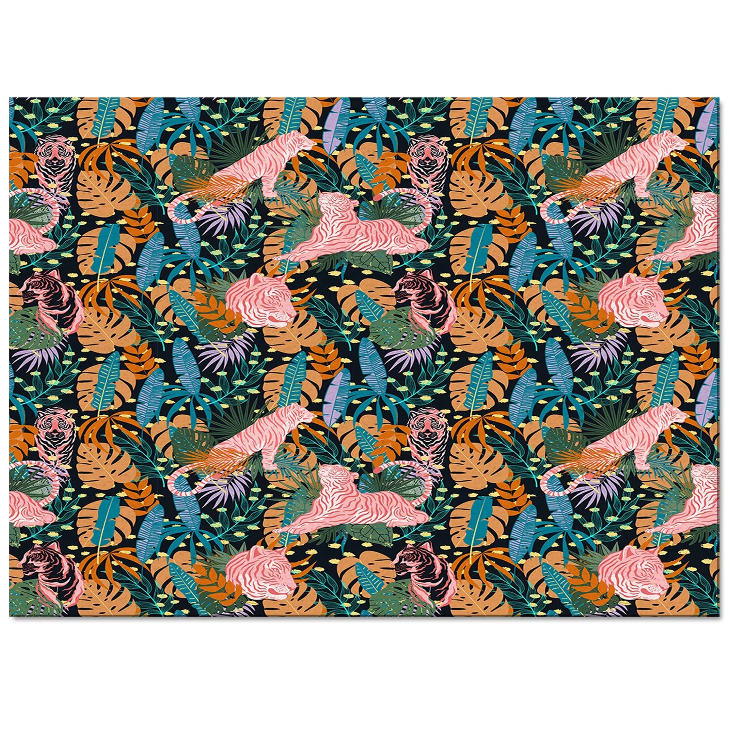 Tapis Jungle et Tigre Rose Déco-exotique.fr