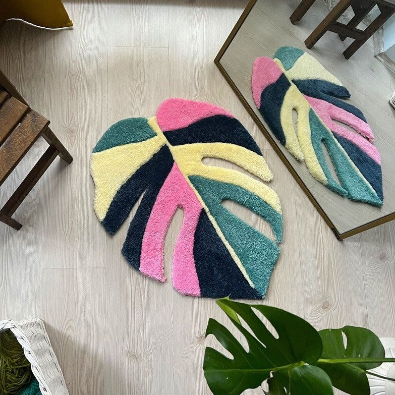Tapis en Forme de Feuille Coloré Déco-exotique.fr