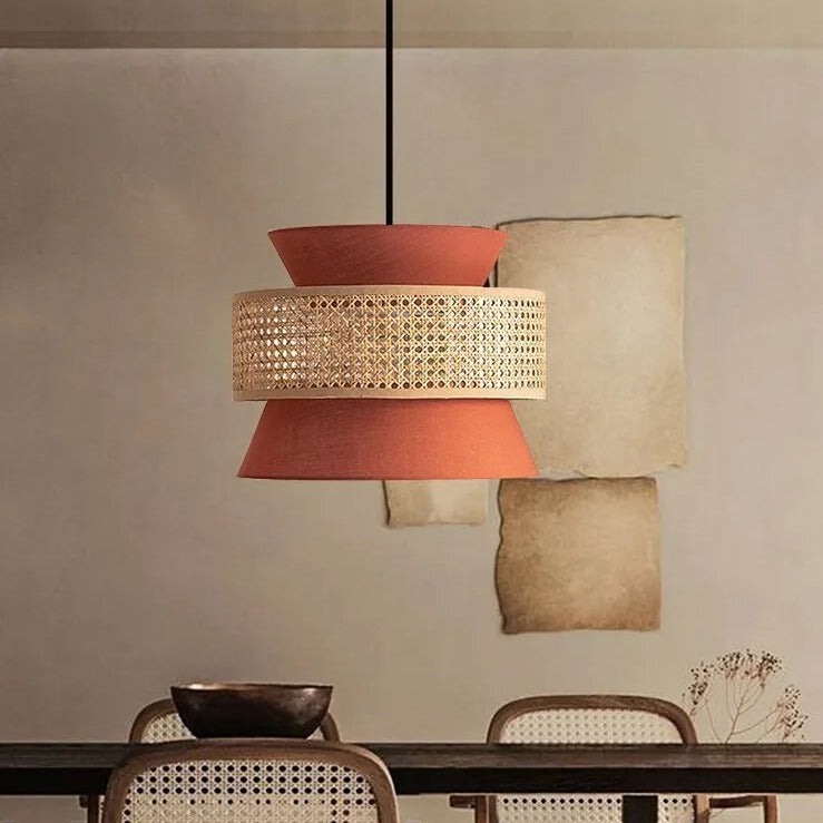 Luminaire Naturel Rotin Terracotta Déco-exotique.fr