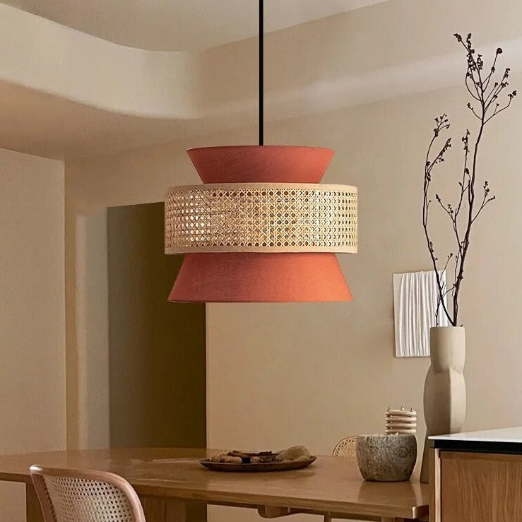 Luminaire Naturel Rotin Terracotta Déco-exotique.fr