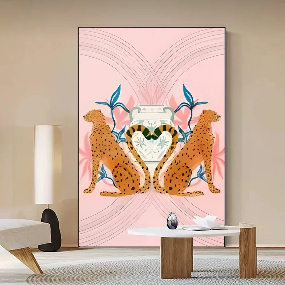 Poster Léopard Rose Déco-exotique.fr