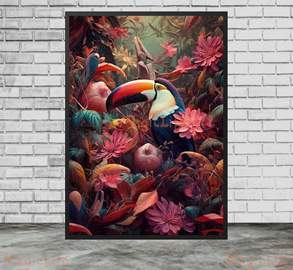 Poster Jungle Oiseaux Déco-exotique.fr