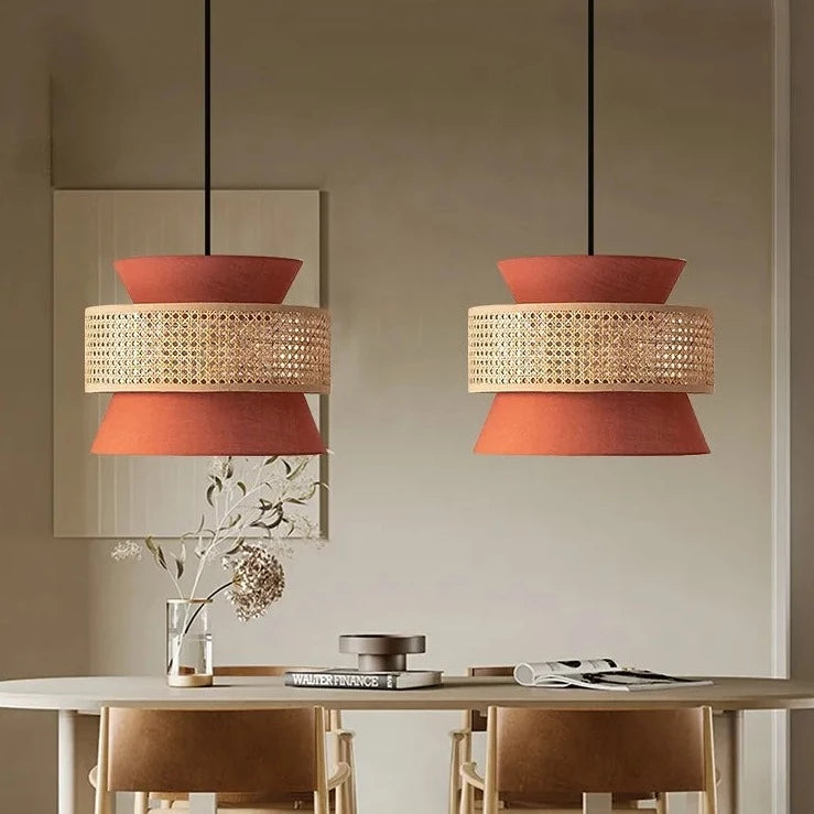Luminaire Naturel Rotin Terracotta Déco-exotique.fr