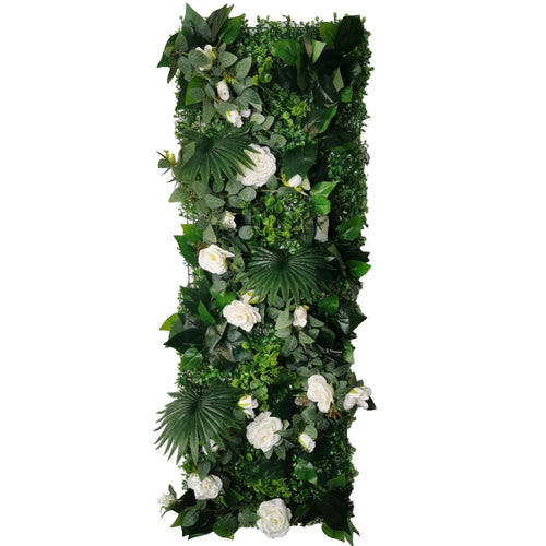 Mur Végétal Artificiel Fleurs Blanches- Déco Exotique