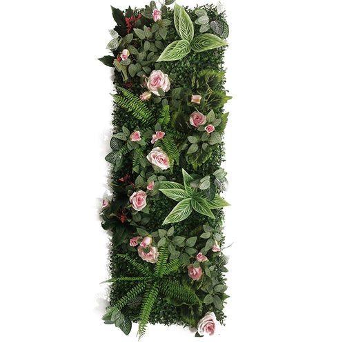 Mur Végétal Artificiel Fleurs Roses- Déco Exotique