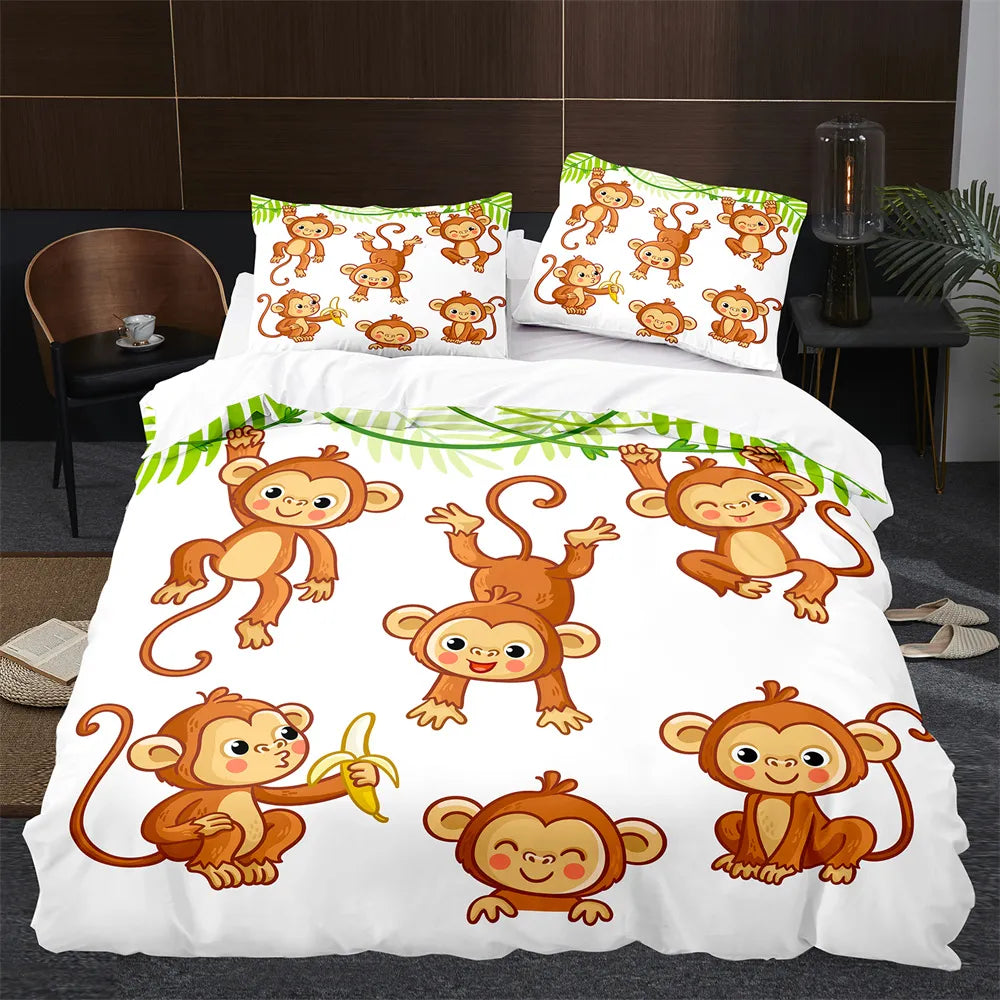 Housse de couette Jungle Singe Enfant Déco-exotique.fr