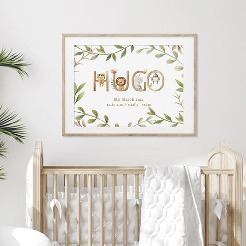 Affiche Naissance Jungle Déco-exotique.fr