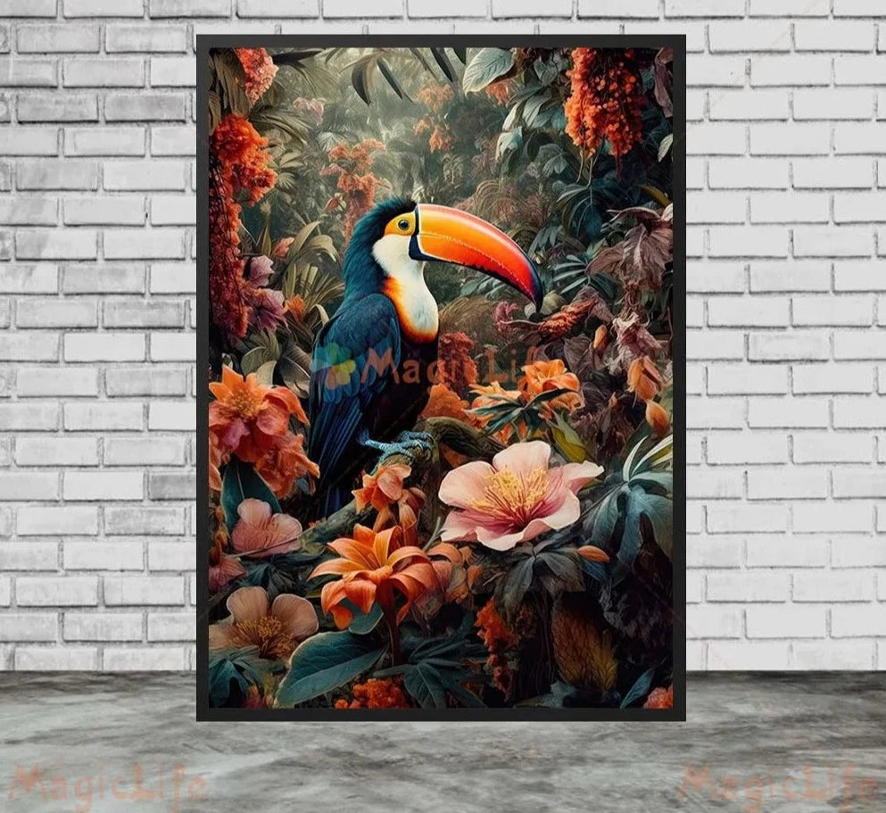 Poster Jungle Oiseaux Déco-exotique.fr