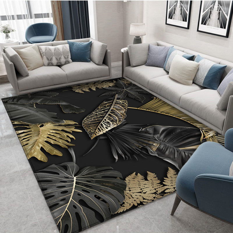 Tapis Jungle Noir et Or Déco-exotique.fr
