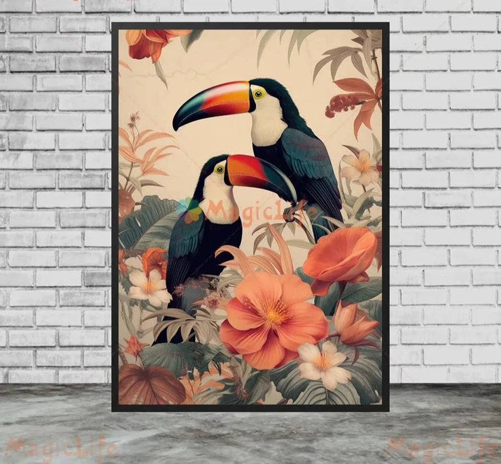 Poster Jungle Oiseaux Déco-exotique.fr