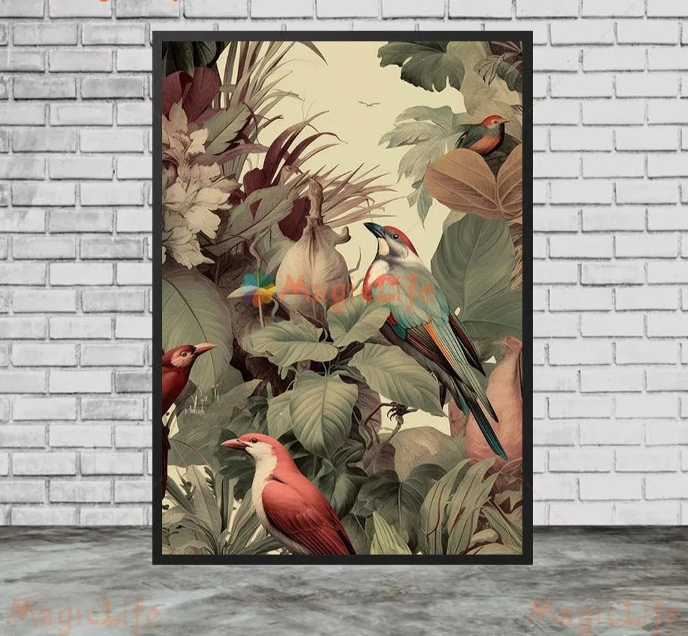 Poster Jungle Oiseaux Déco-exotique.fr