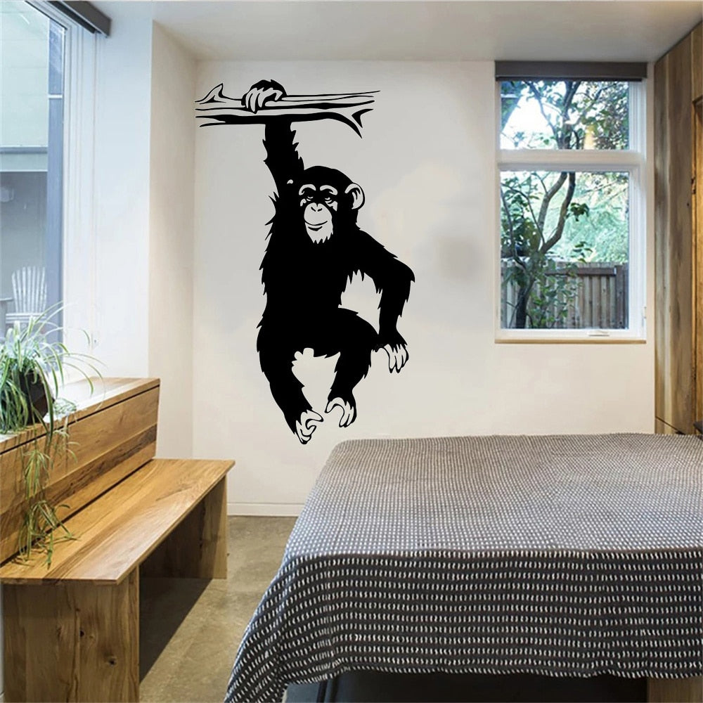 Stickers Singe Noir et Blanc Déco-exotique.fr