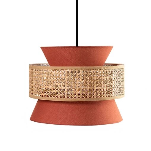Luminaire Naturel Rotin Terracotta Déco-exotique.fr