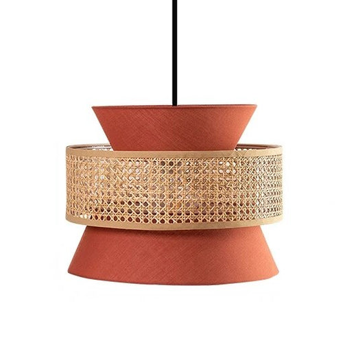 Luminaire Naturel Rotin Terracotta Déco-exotique.fr