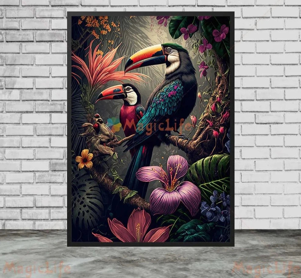Poster Jungle Oiseaux Déco-exotique.fr