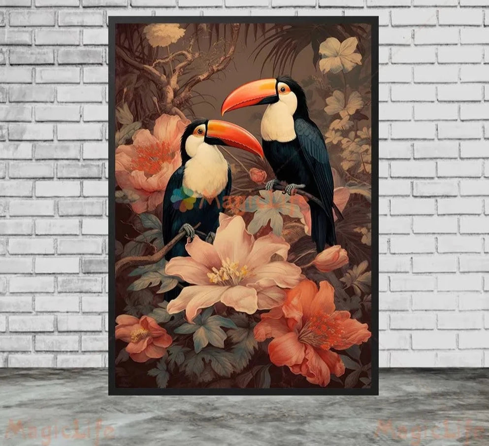 Poster Jungle Oiseaux Déco-exotique.fr