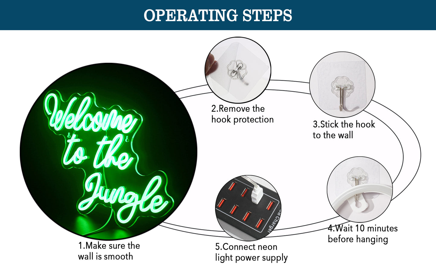 Néon led Welcome to The Jungle- Déco Exotique