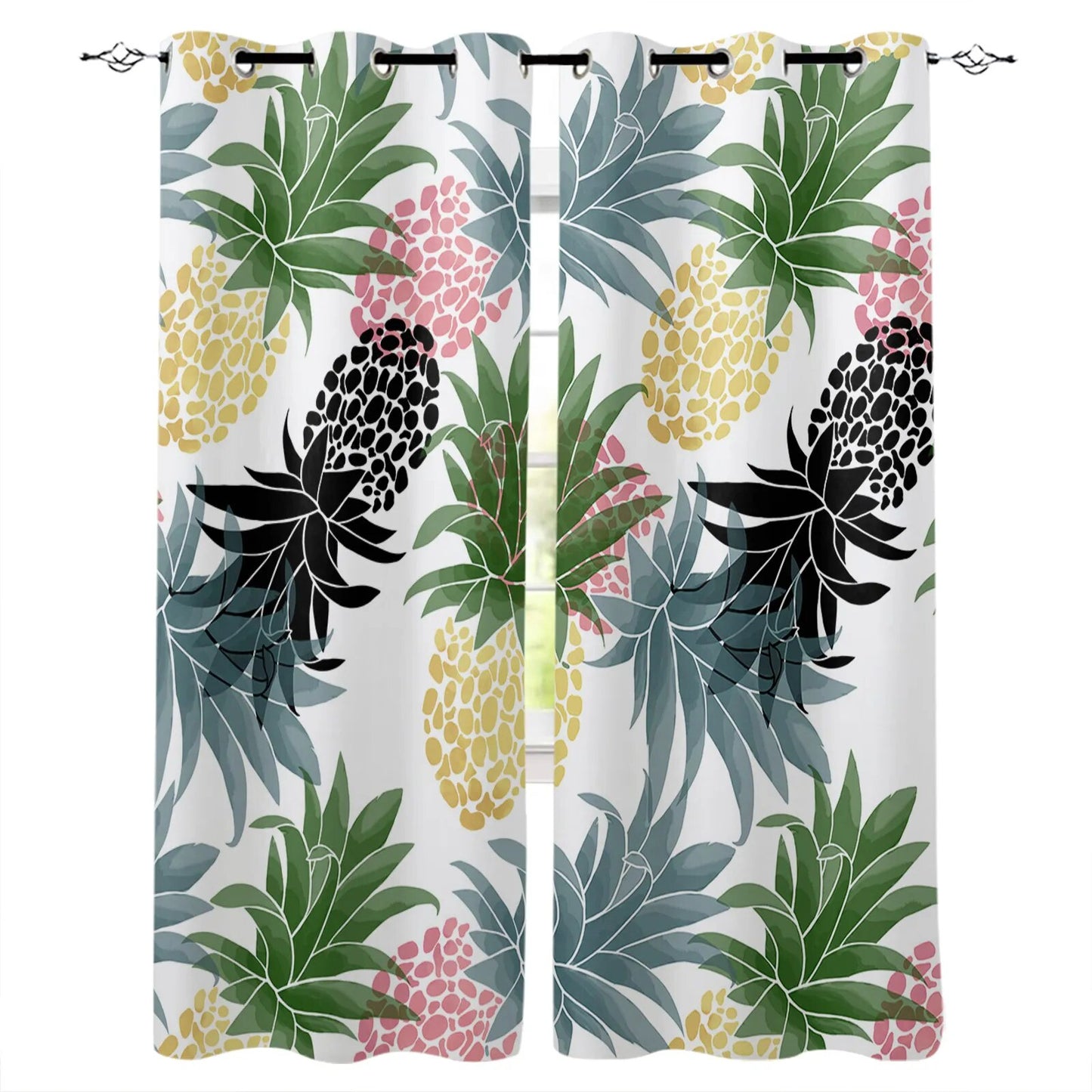 Rideau Tropical Ananas Coloré Déco-exotique.fr