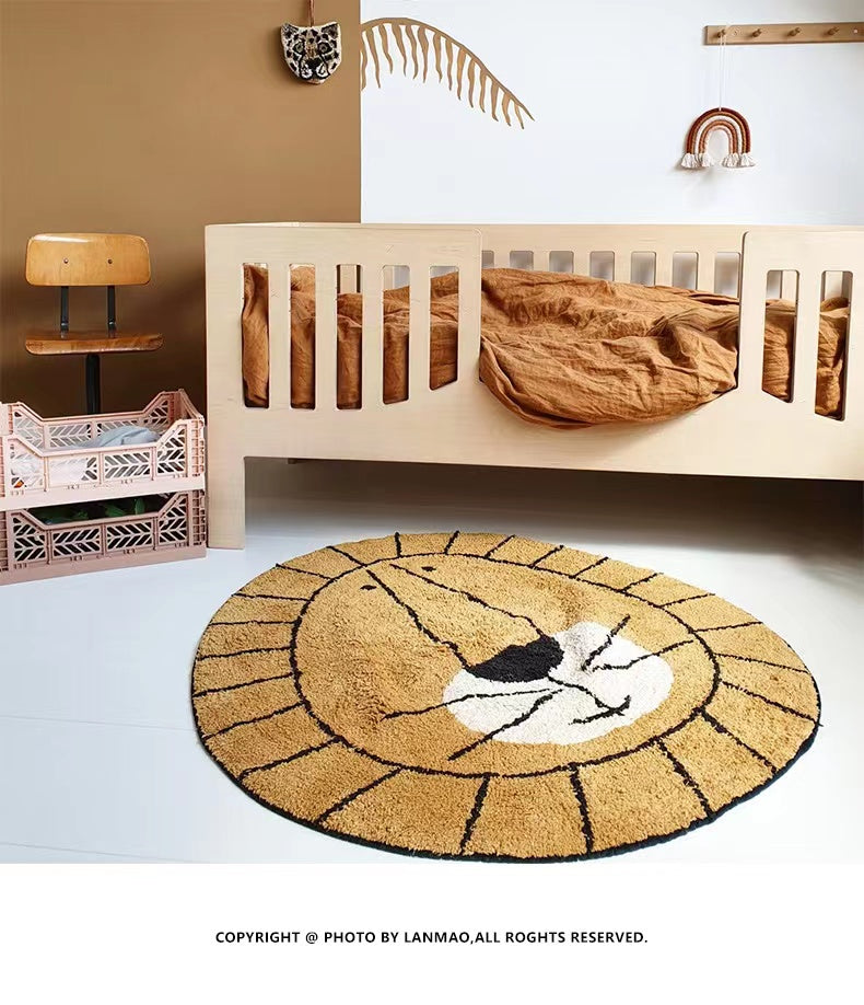 Tapis Rond Lion Déco-exotique.fr