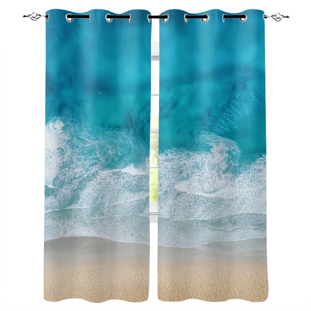 Rideau De Douche Océan Étroit - Motif Palmiers Tropical - 120x180 Cm - Polyester