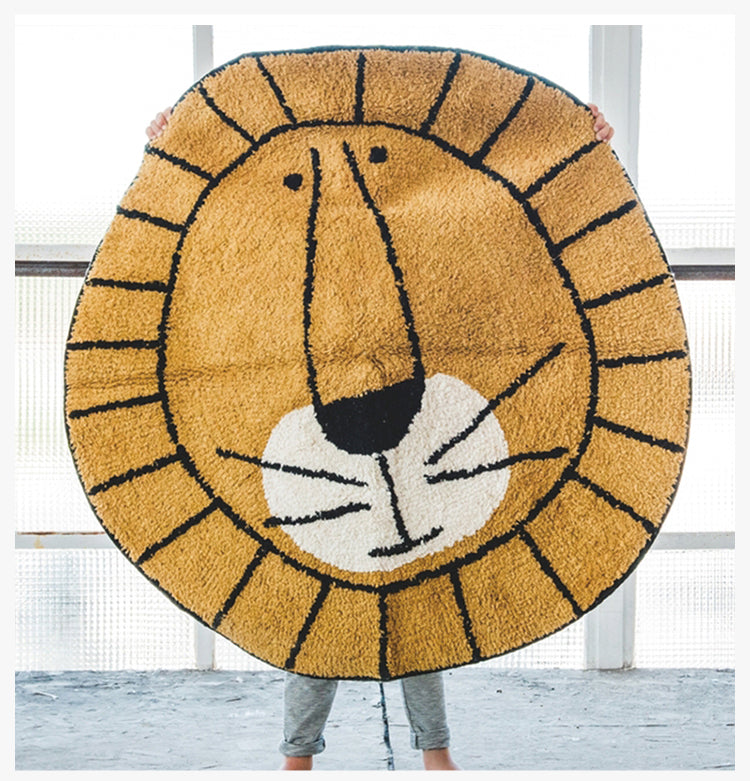 Tapis Rond Lion Déco-exotique.fr