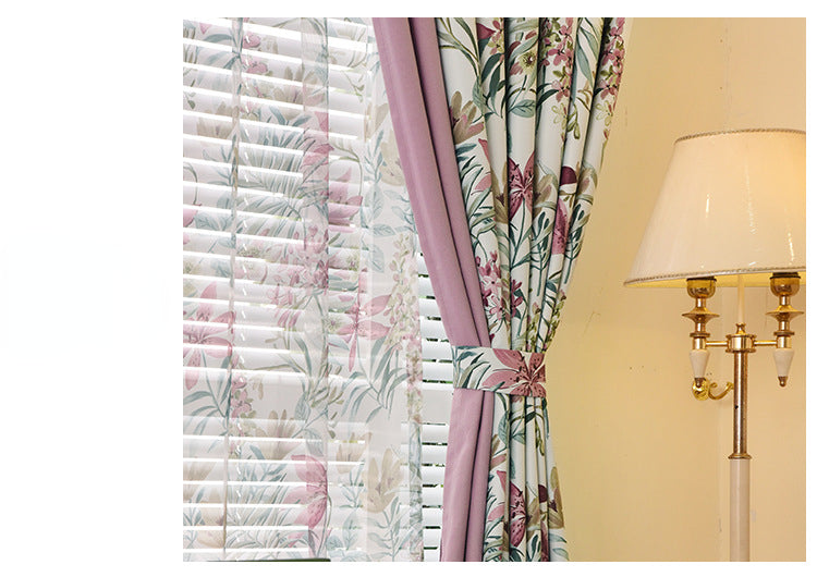 Rideau Occultant Jungle Rose- Déco Exotique