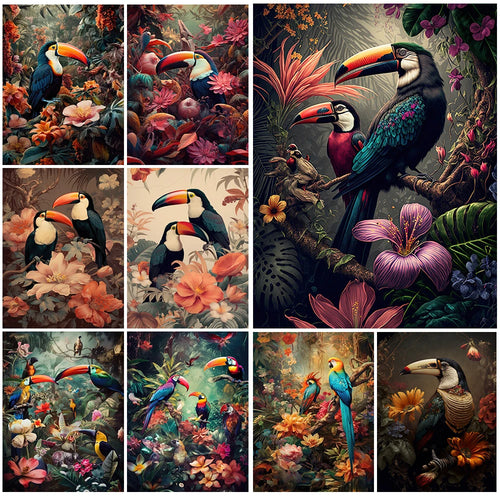 Poster Jungle Oiseaux Déco-exotique.fr