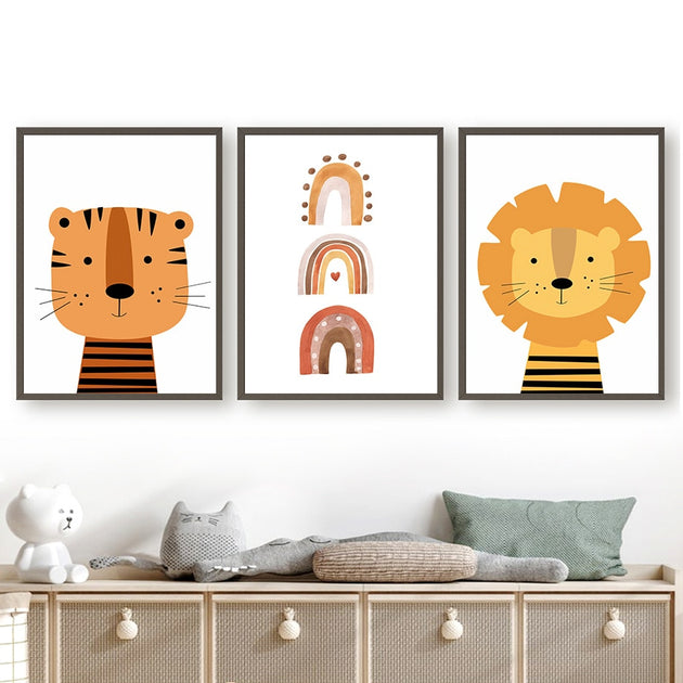 Trio d'affiches décorative Animaux de la Savane main image 1