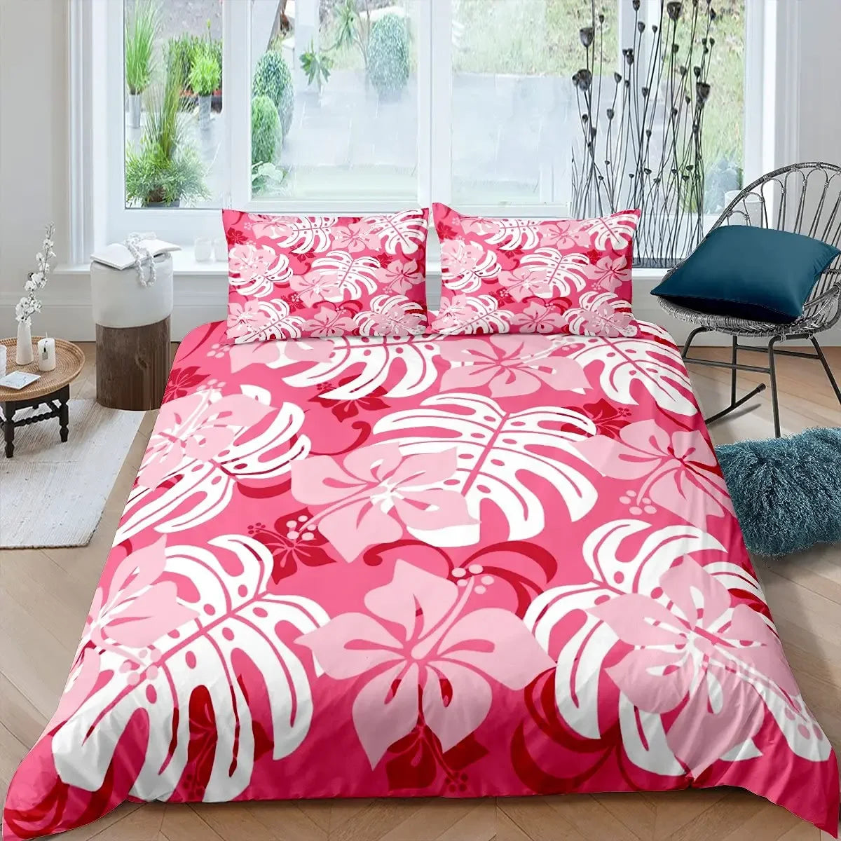 Housse de couette Tropical Feuillage coloré Déco-exotique.fr