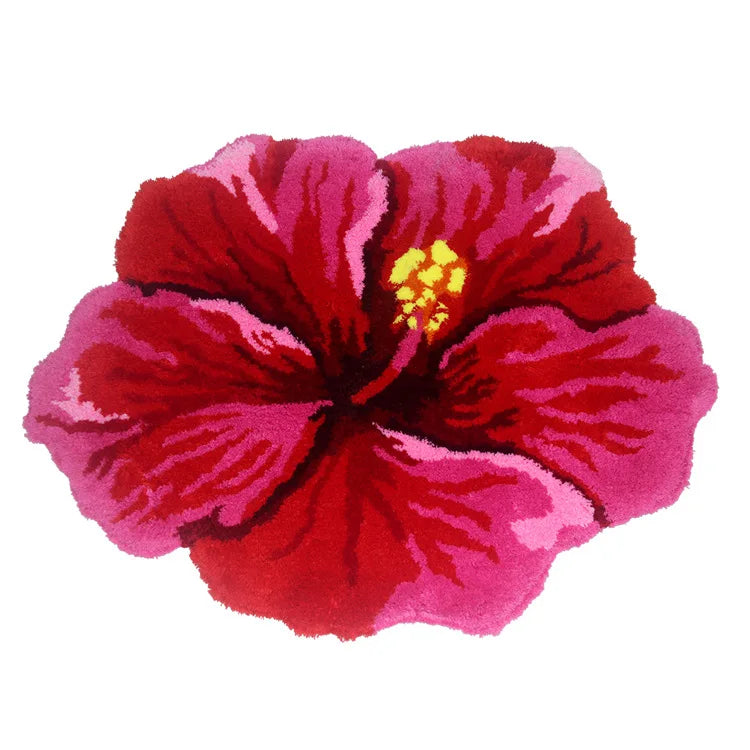 Tapis Jungle Hibiscus Rond Déco-exotique.fr