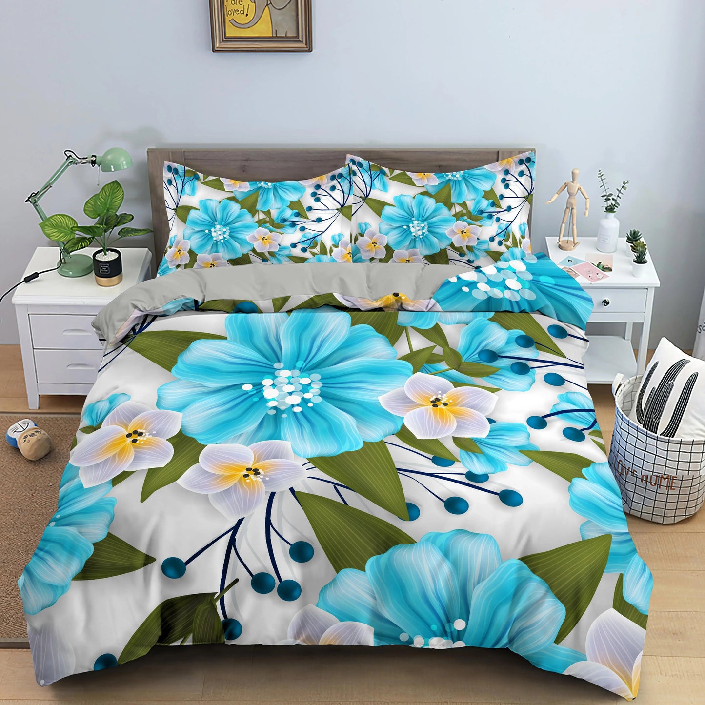 Housse de couette Exotique bleu vif Déco-exotique.fr