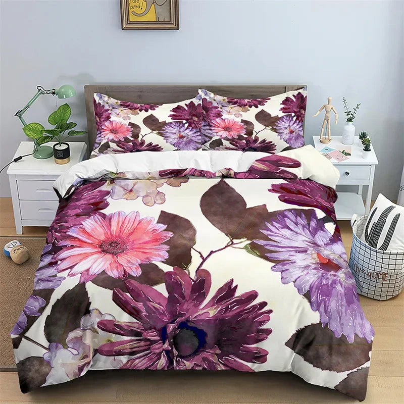 Housse de couette Exotique violet Déco-exotique.fr